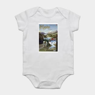 Engadine Switzerland Vintage Travel Poster 1899 Baby Bodysuit